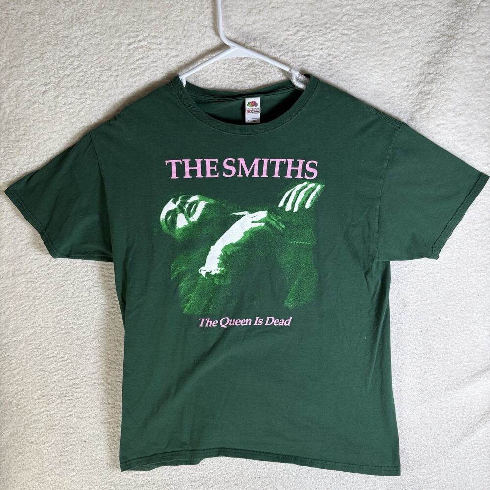 The Smiths Queen is Dead Shirt Mens Large Green FOTL Tag Graphic Tee Reprint